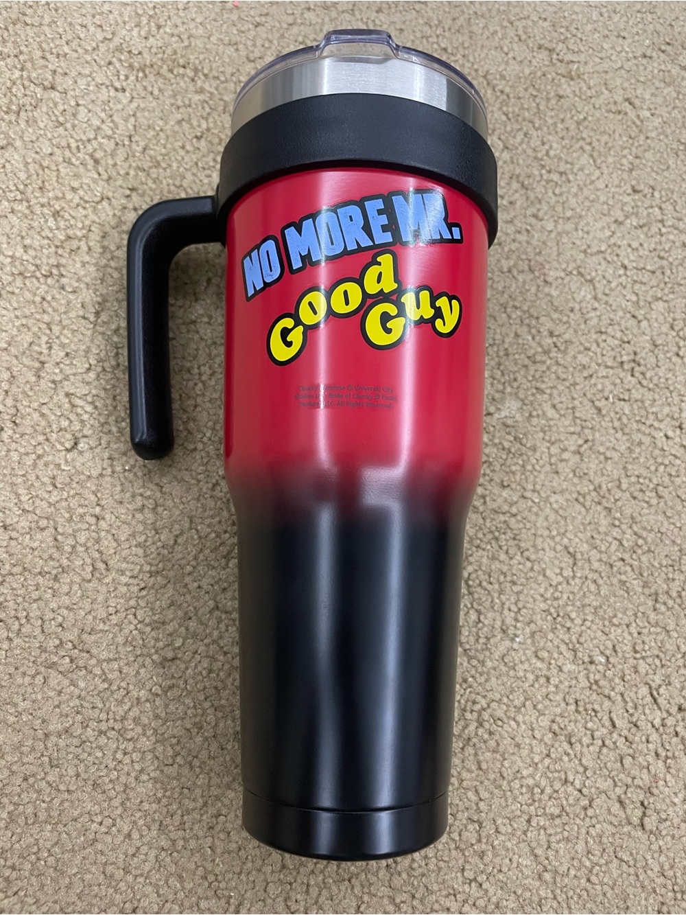 'Chucky' Red & Black Insulated Tumbler with Handle - Picture 3 of 5